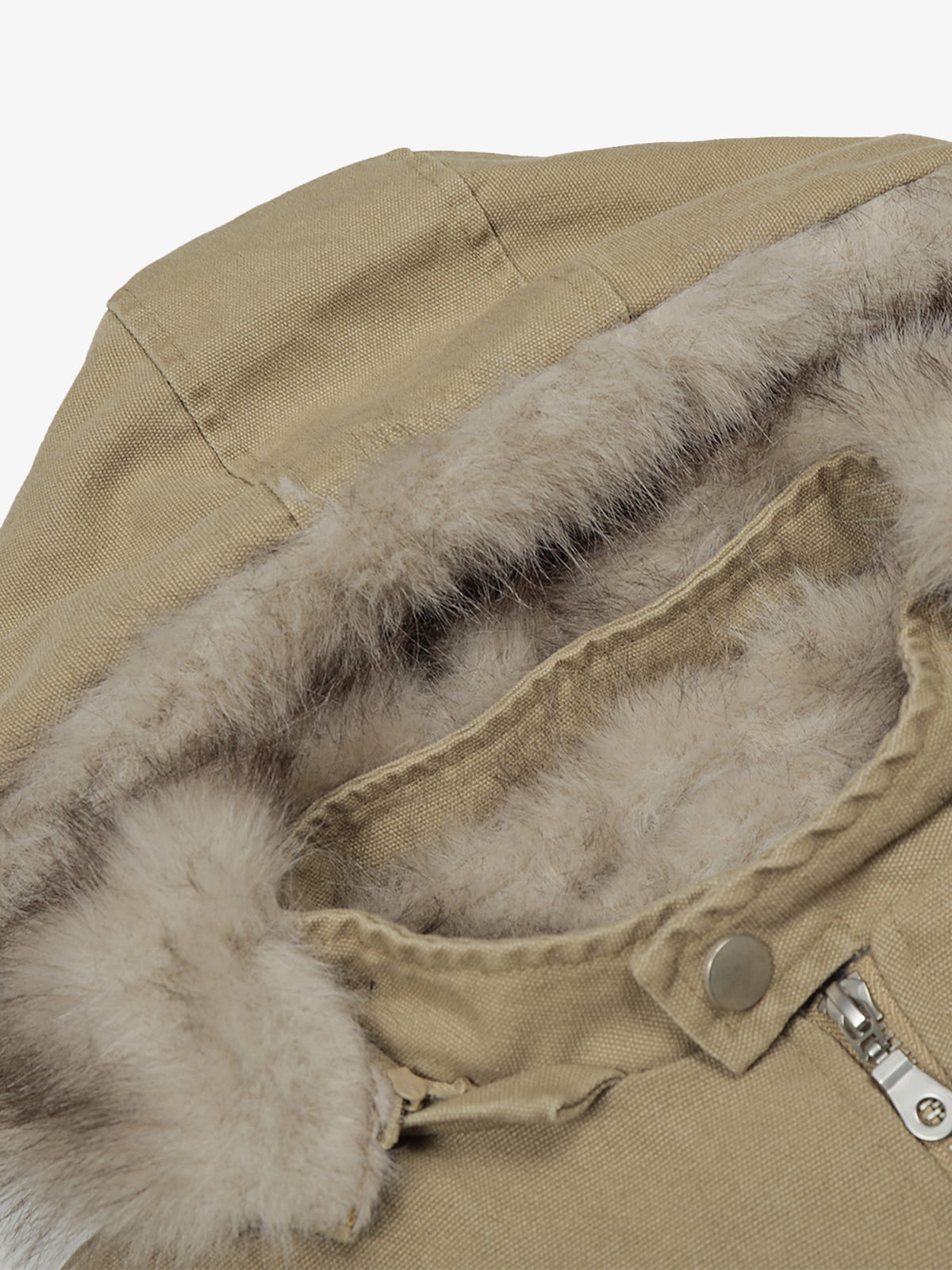 Street Outdoor Detachable Fur Collar Fleece Hooded Padded Jacket 
