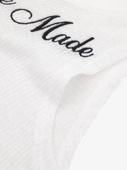 Gilet ricamato con motivi floreali e lettere