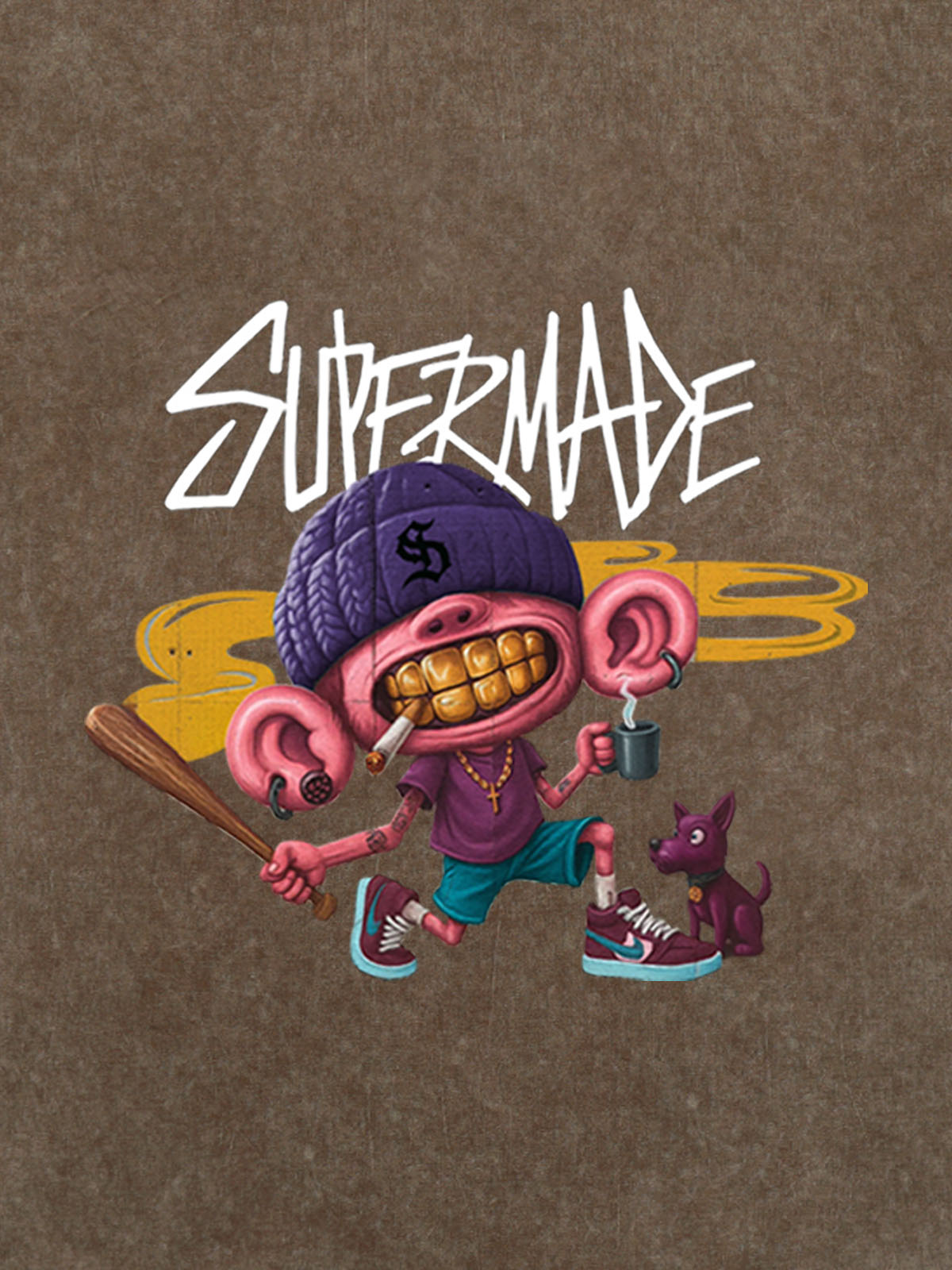 Thesupermade Cartoon Graffiti Trendy Weird Kid T-Shirt 