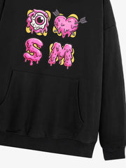 Street Dripping Letter Eyeball Graffiti Hoodie 