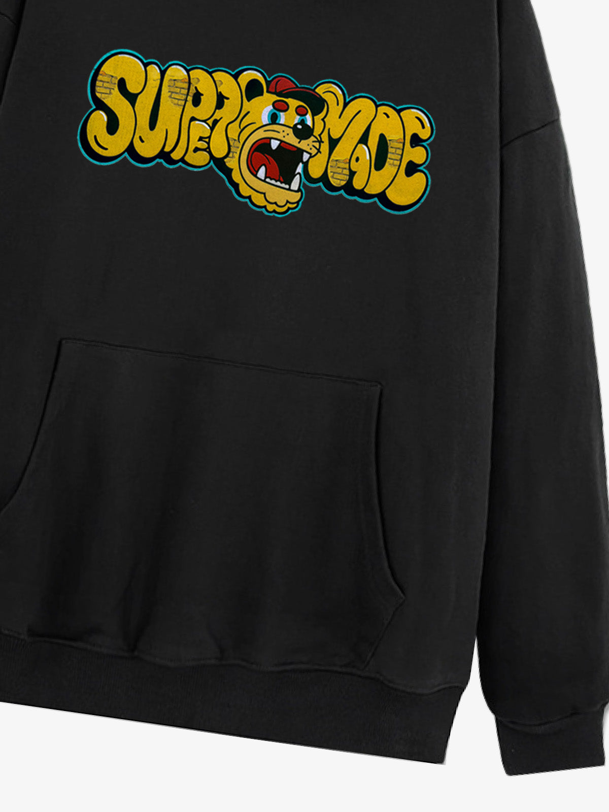 Street-Cool Tiger Head Graffiti Style Hooded Sweatshirt 