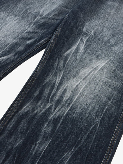 Wide-Leg Denim Jeans with Distressed Look for Women 