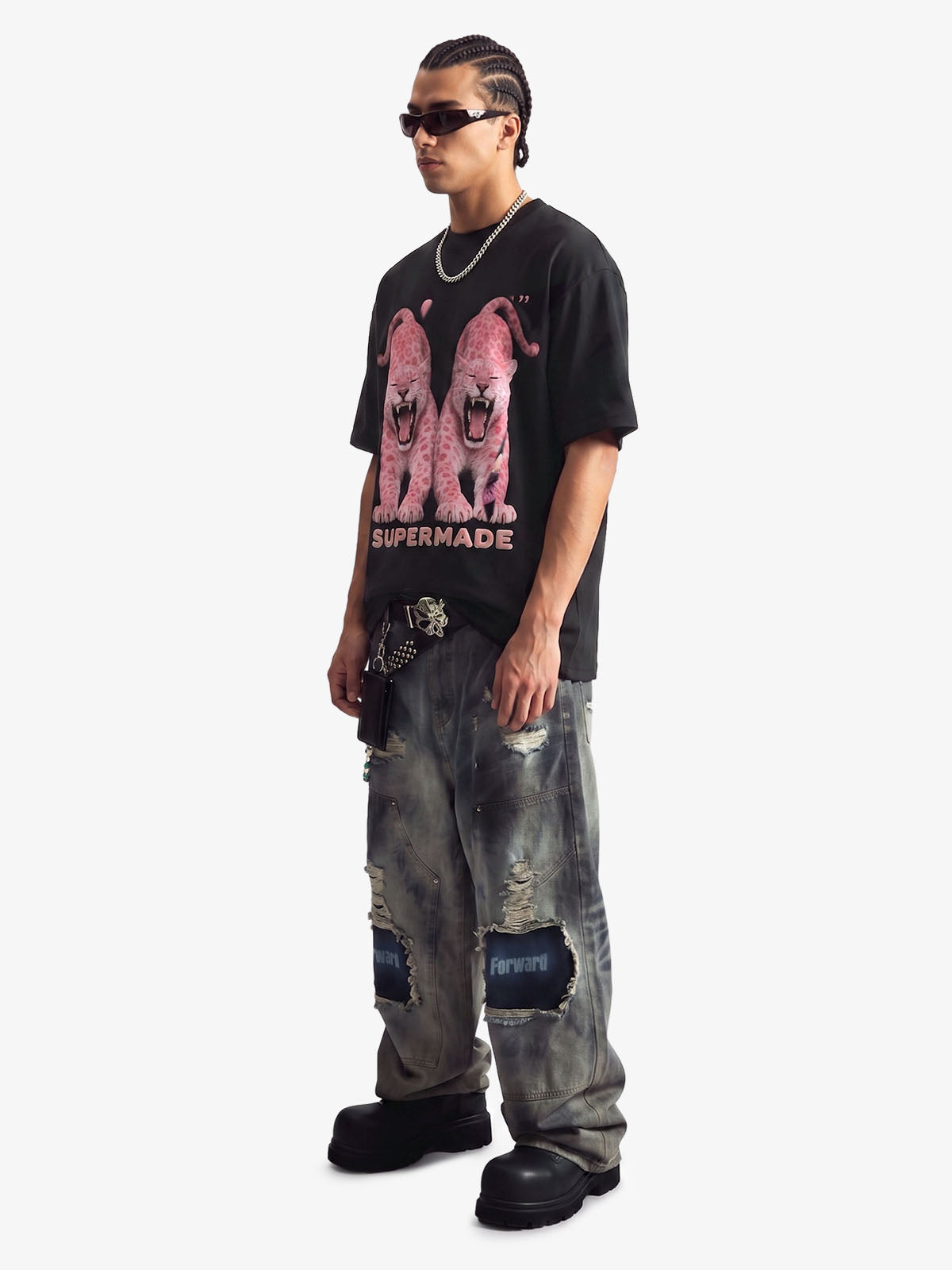 Vintage Pink Leopard Graphic T-Shirt 