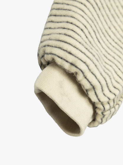 Striped Hooded Jacket with Faux Fur Trim for Winter and Fall 