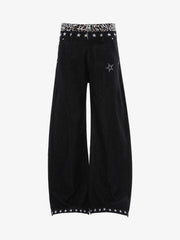 Leopard Layered Jeans