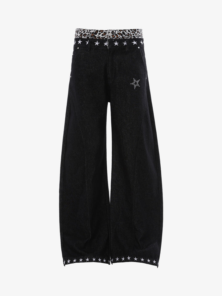 Leopard Layered Jeans