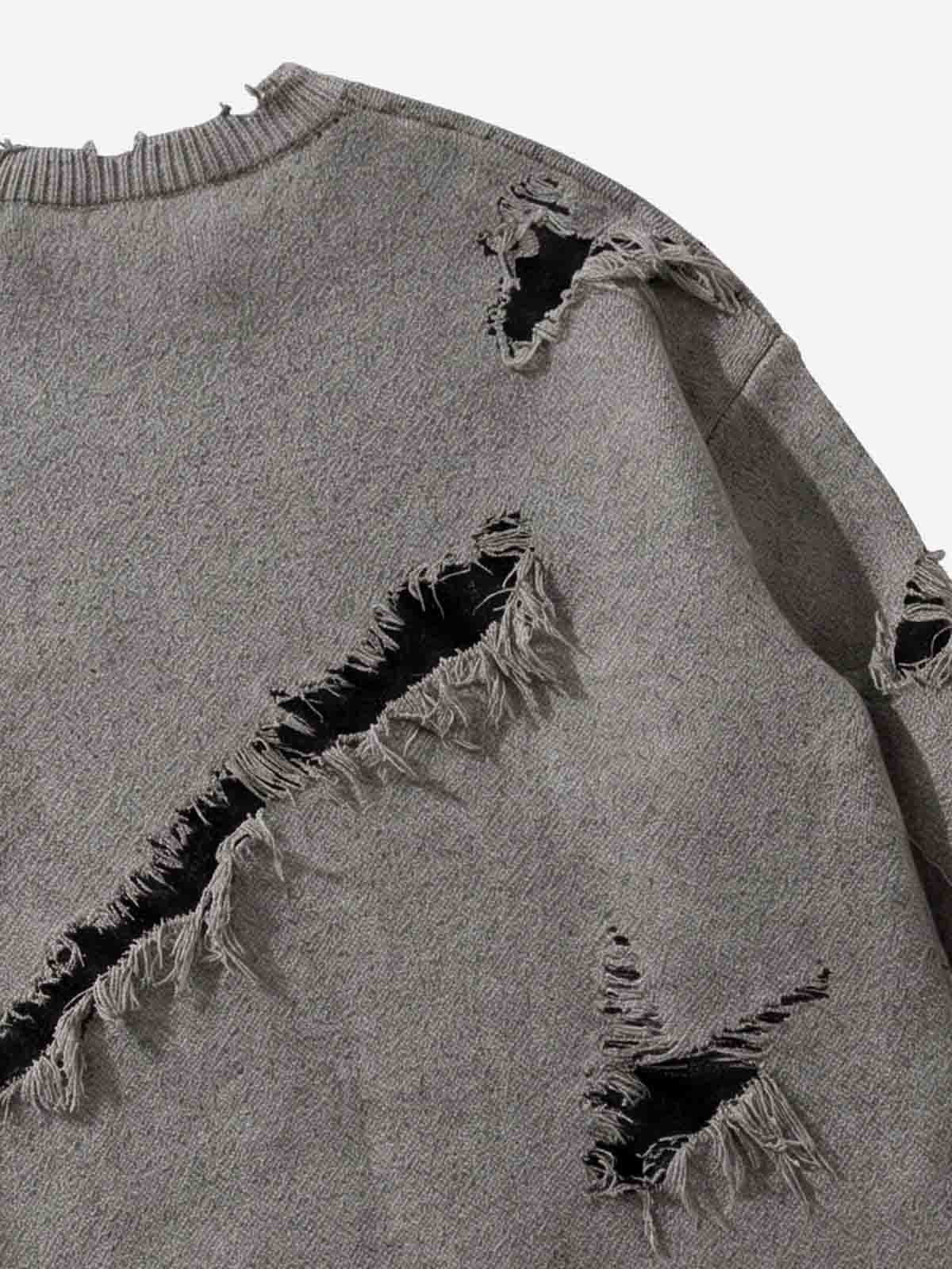 Frayed Logo Knit Sweater