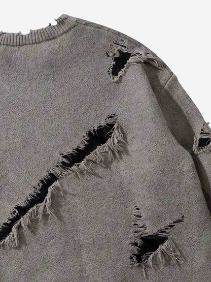 Frayed Logo Knit Sweater