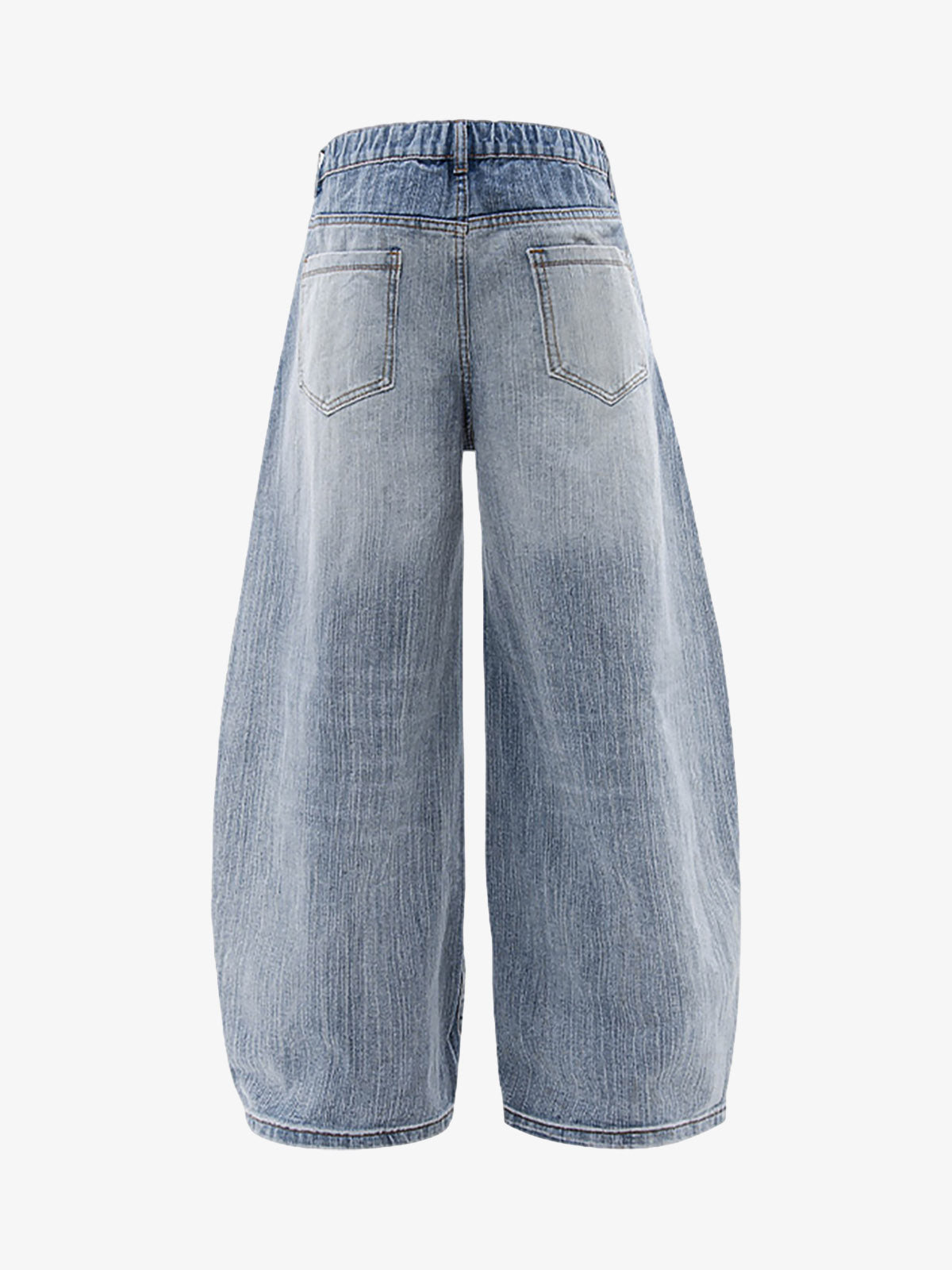 Wide-Leg Denim Trousers with Distressed Details for Women 