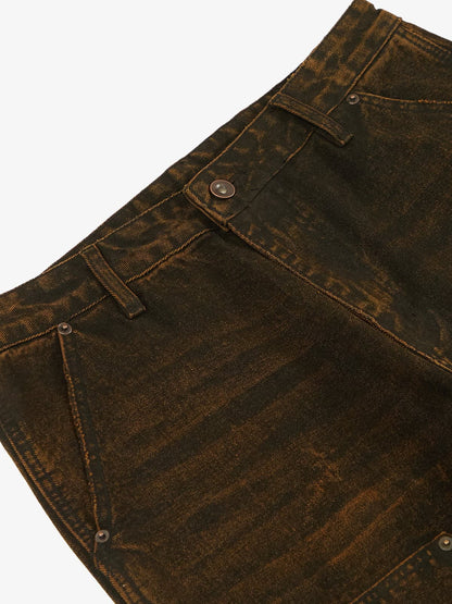 Vintage Mud-Dyed Wash Deconstructed Patchwork Jeans 