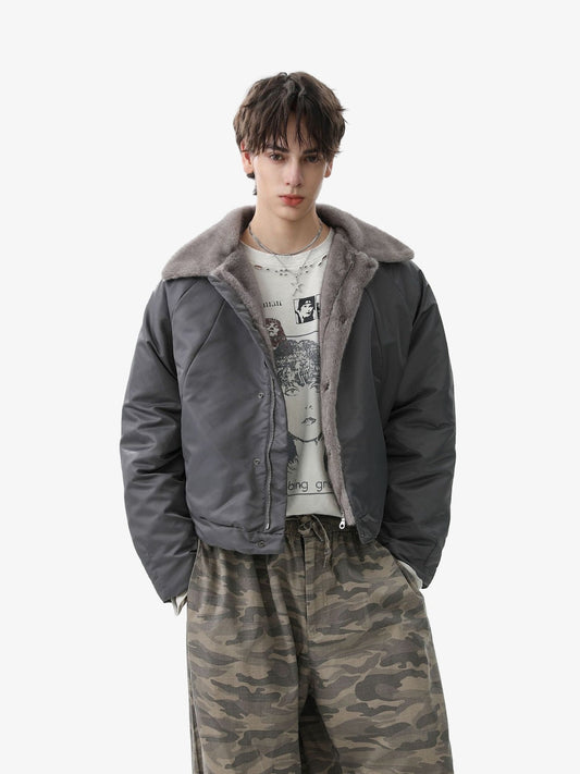 Stylish Winter Bomber Jacket with Faux Fur Collar - Perfect for Cold Weather 