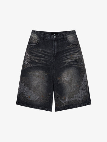 Mountain Motif Bermuda Shorts