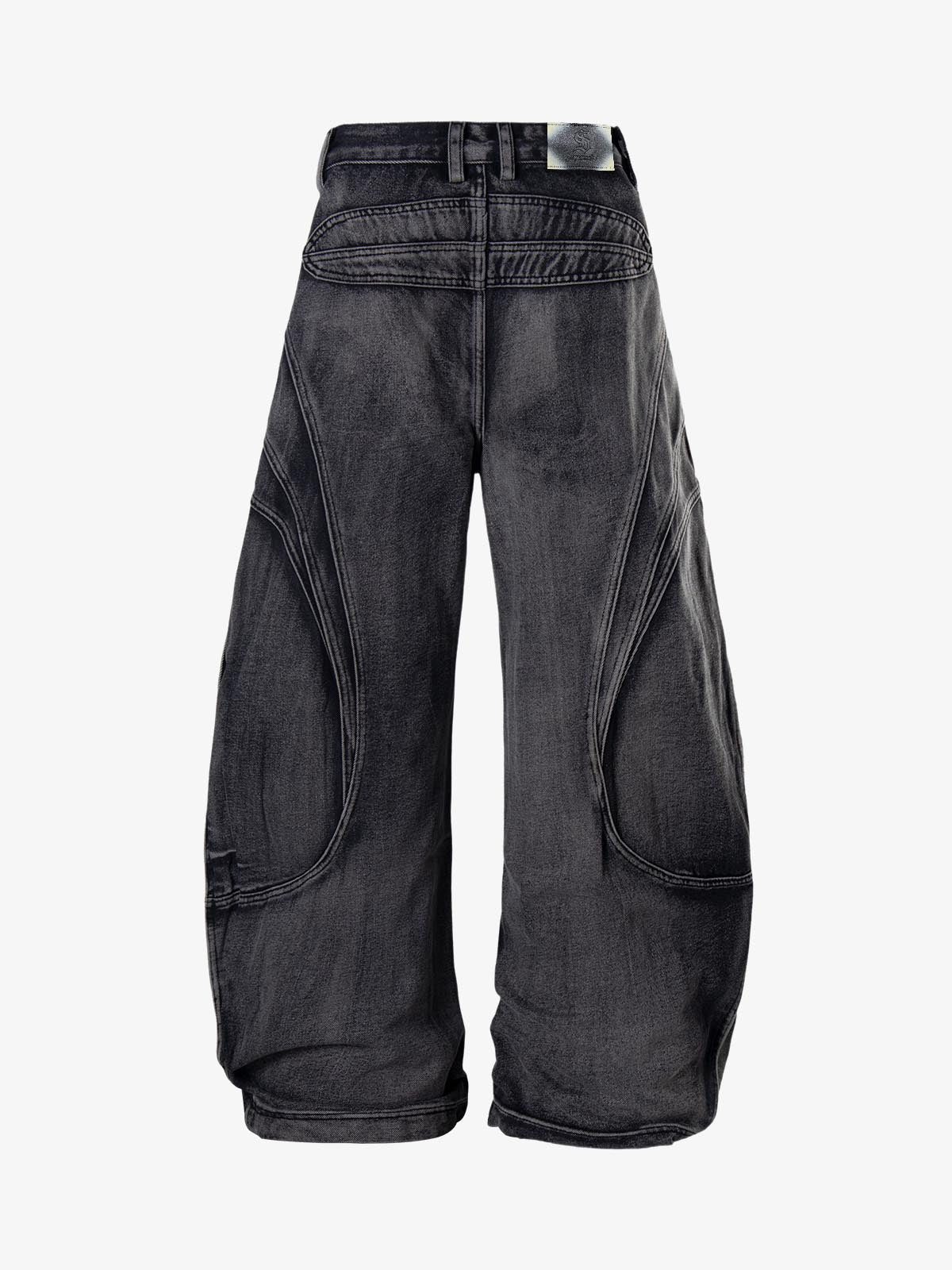 Grunge Deconstructed Eyelet Baggy Jeans