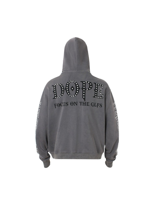Thesupermade Rivet-adorned Graphic Hoodies 