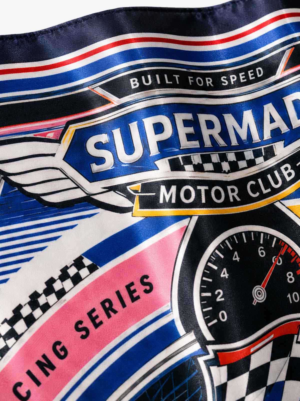 Checkerboard Racing Emblem Silk Scarf