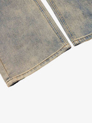 Vintage Distressed Ripped Wide Leg Jeans 