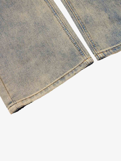 Vintage Distressed Ripped Wide Leg Jeans 