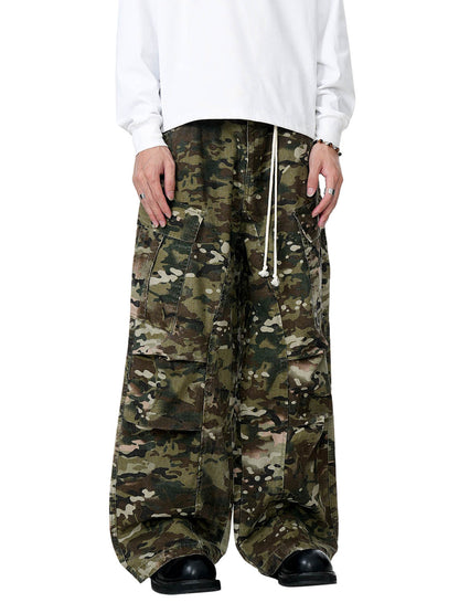Camouflage Drawstring Cargo Pants - 2315 