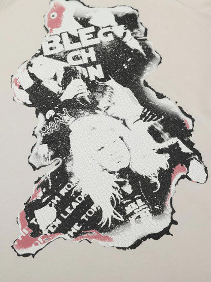 Street Hip-hop Portrait Print T-shirt 