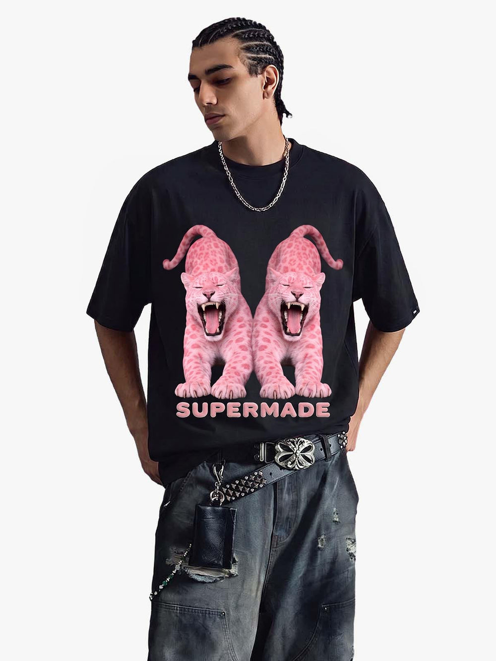 Vintage Pink Leopard Graphic T-Shirt 