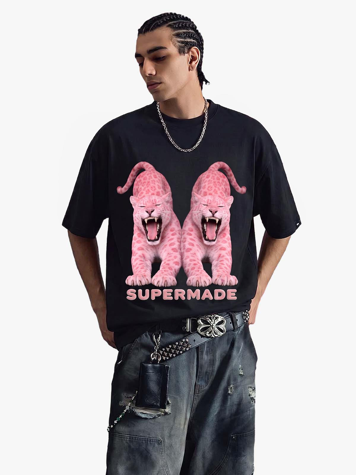 Vintage Pink Leopard Graphic T-Shirt 