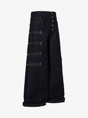 Napoleonic Studded Wide-Leg Jeans