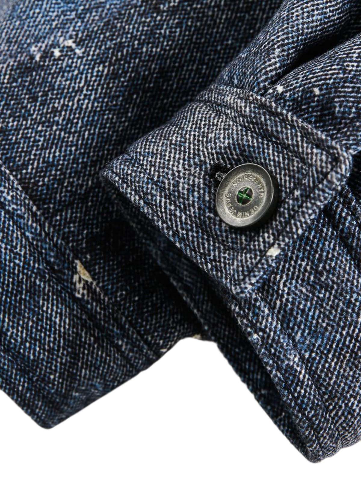 Graffiti Chain Denim Quilted Jacket