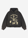 Hoodie mit Skorpion-Motiv im Used-Look