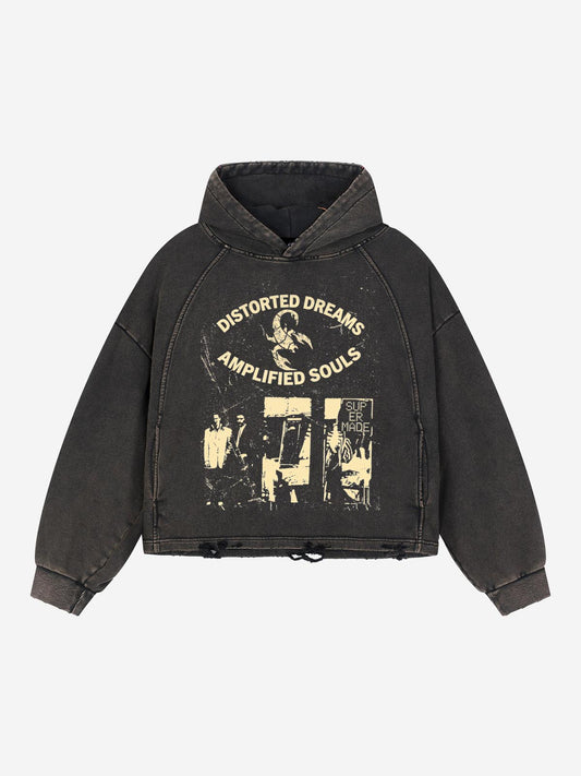 Hoodie mit Skorpion-Motiv im Used-Look