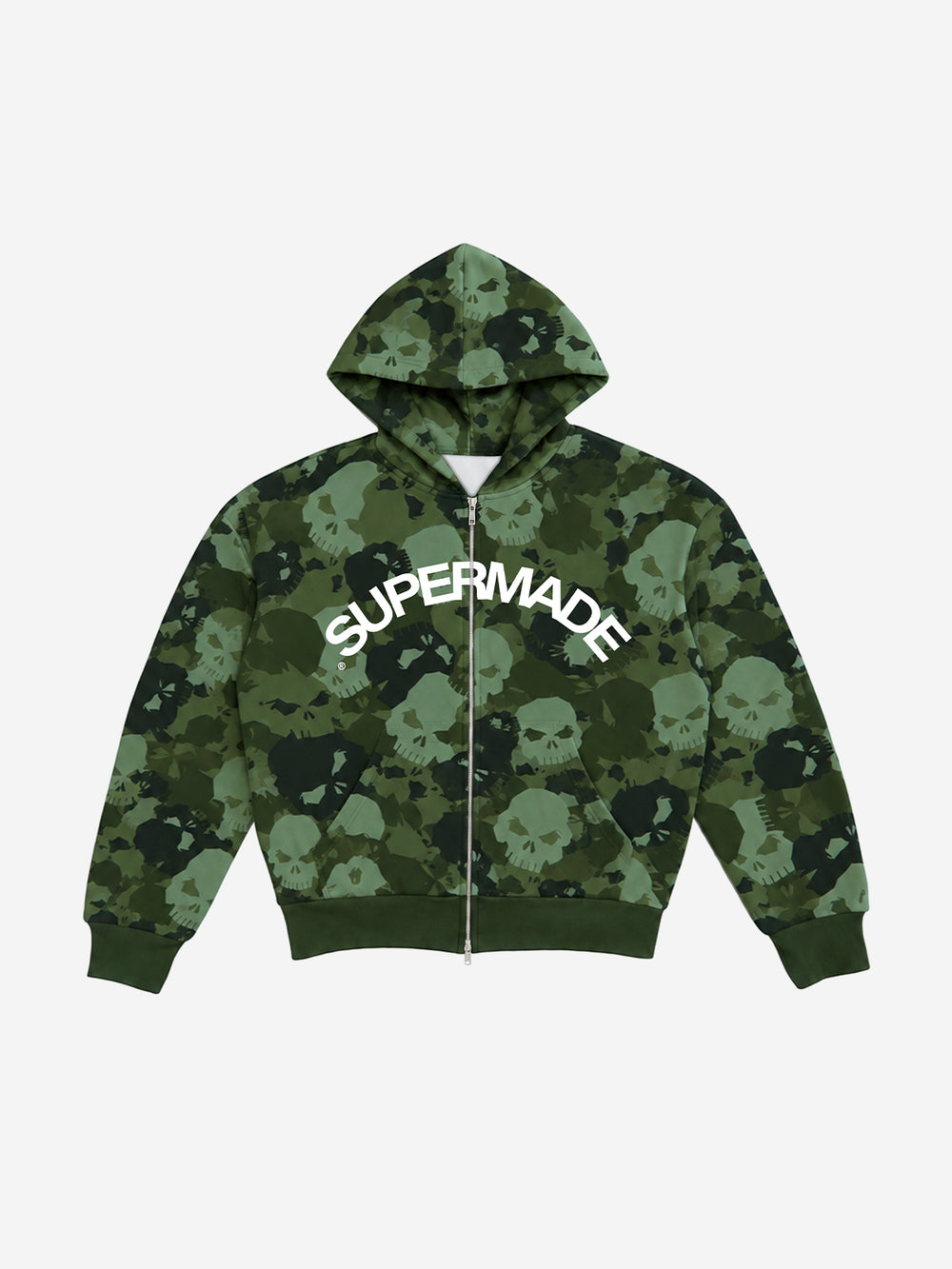 Skull Camo Graphic Zip Hoodie