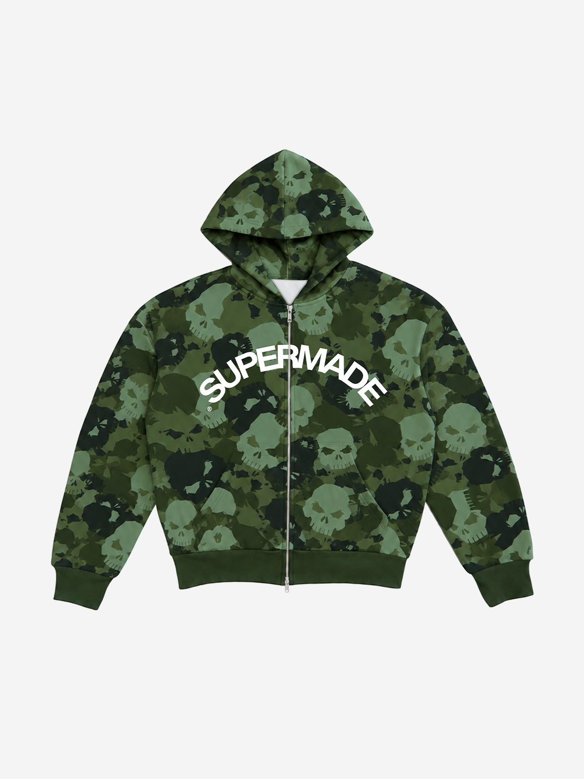 Skull Camo Graphic Zip Hoodie