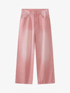 Multicolor Washed Distressed Wide-Leg Jeans