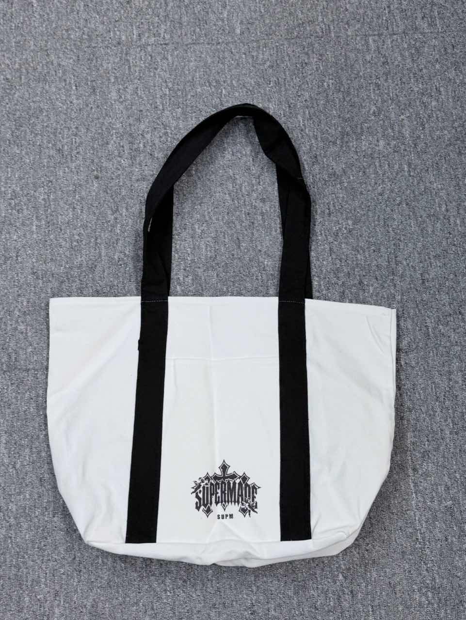 Canvas-Tragetasche mit schwarzen Gurten – Strapazierfähige Schultertasche aus Baumwoll-Canvas für den täglichen Gebrauch, zum Einkaufen und auf Reisen