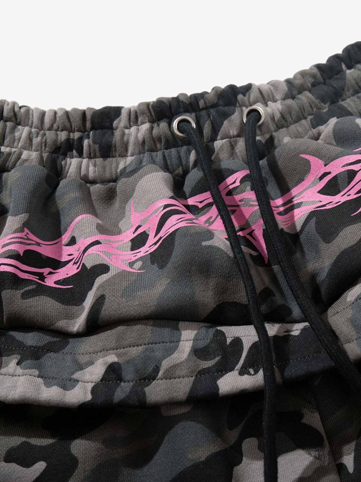 Y2K Camo Pink Print Barrel Sweatpants 