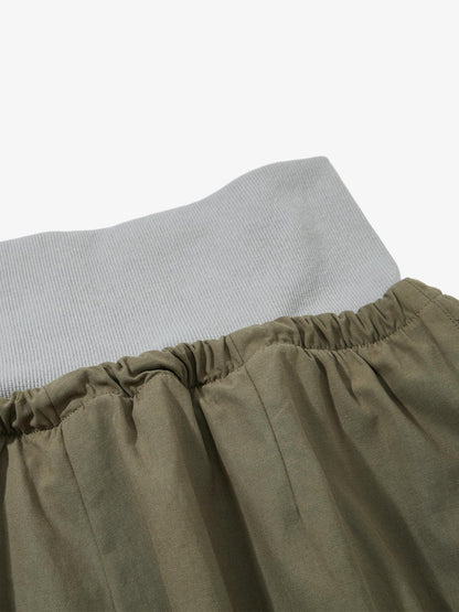 Faux Two-Piece Wide-Leg Paratrooper Pants