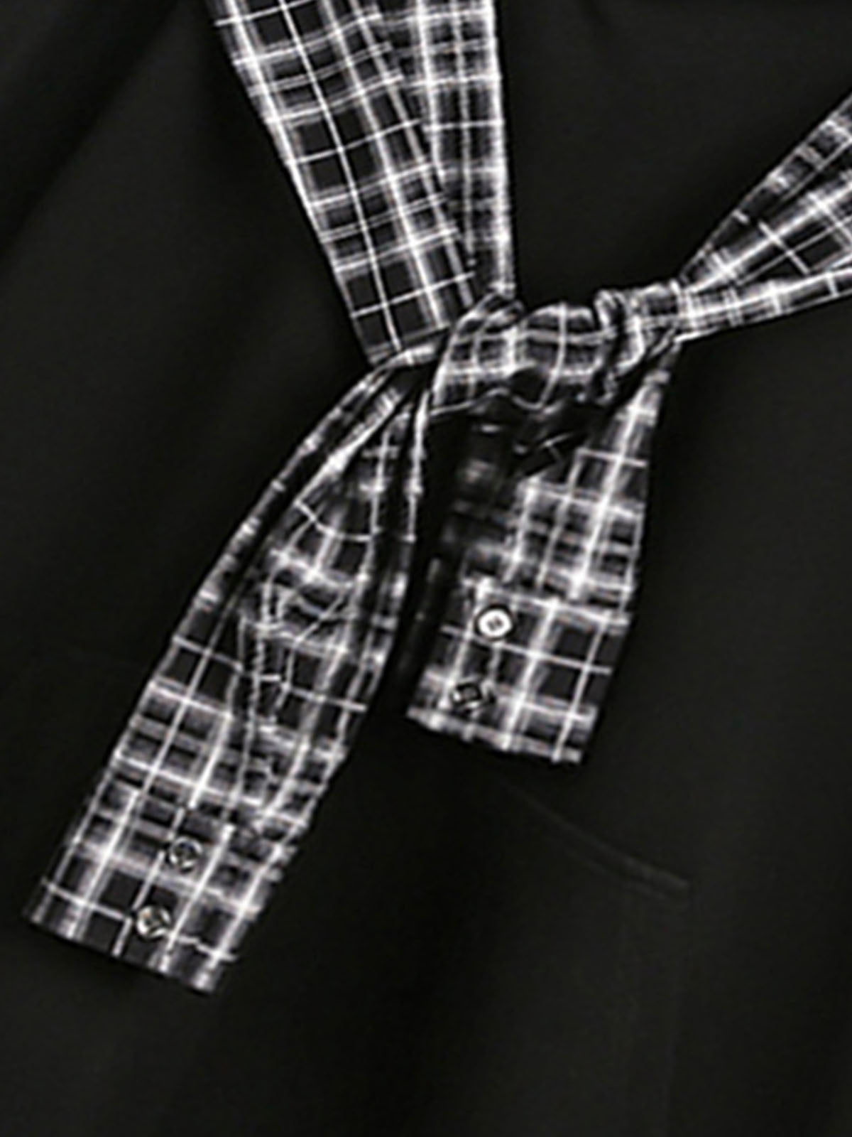 Stylish Plaid-Trimmed Hoodie with Sailor Collar Design for Women 