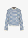 Striped Frog-Button Long Sleeve Tee