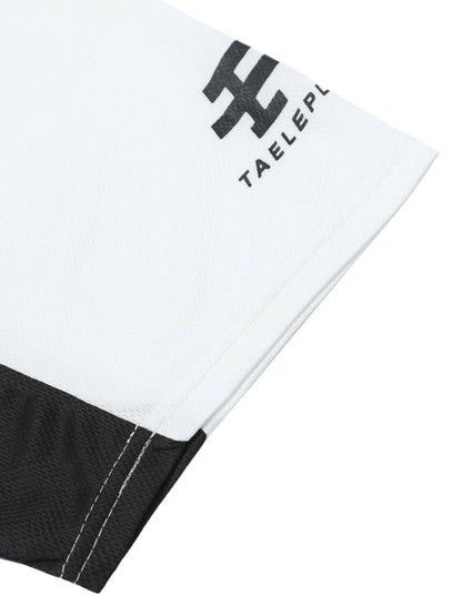 Contrast Color Sporty V-Neck Jersey T-Shirt 