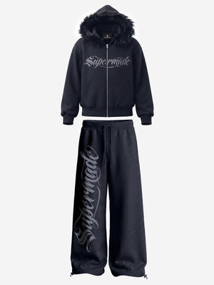 Fleece Hoodie Cardigan Tracksuit