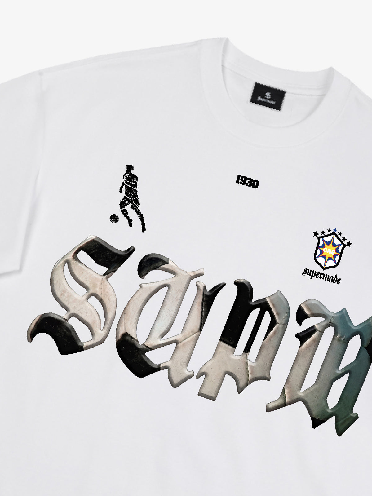 Gothic "SUPM" Soccer Graphic T-Shirt 