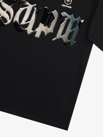 Gothic "SUPM" Soccer Graphic T-Shirt 