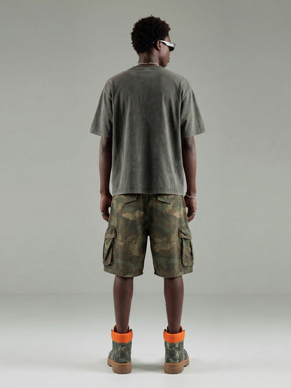 Distressed Camouflage Workwear Wide