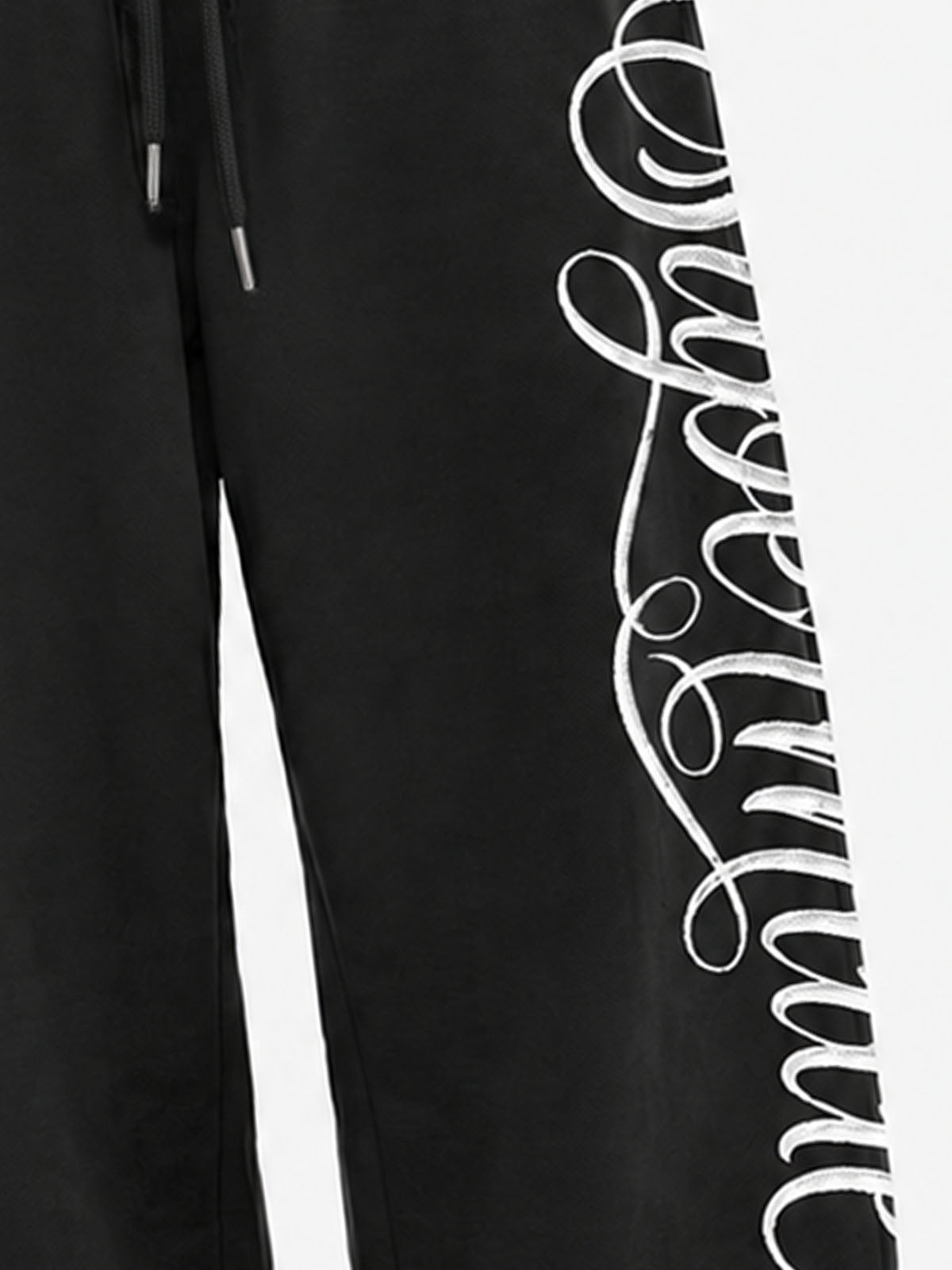 Embroidered Script Sweatpants; Black / S, Black / M, Black / L, Black / XL, Black / 2XL