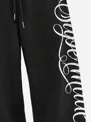 Embroidered Script Sweatpants; Black / S, Black / M, Black / L, Black / XL, Black / 2XL