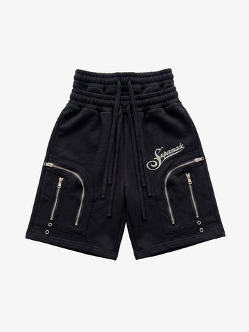 Short cargo à taille double
