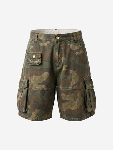 Distressed Camouflage Workwear Wide