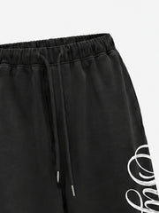 Embroidered Script Sweatpants; Black / S, Black / M, Black / L, Black / XL, Black / 2XL