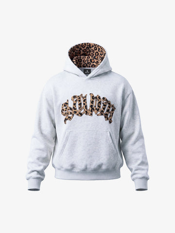 Leoparden-Patchwork-Hoodie & Hosen-Set