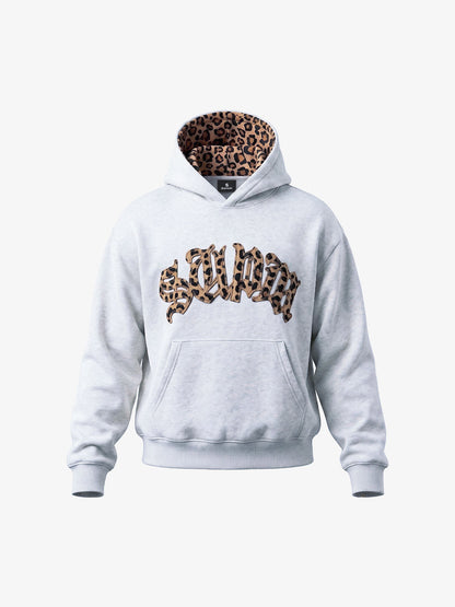Leoparden-Patchwork-Hoodie & Hosen-Set