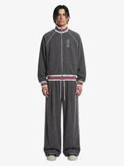 Pinstripe Vertical Embroidery Track Jacket 